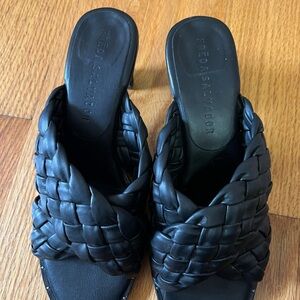 Freda Salvador Black Braided Mules